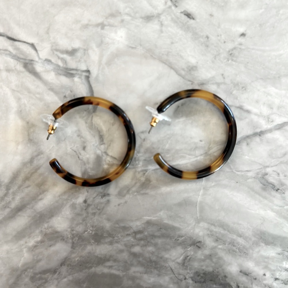 JCrew Tortoise Hoop earrings (new without tag)
